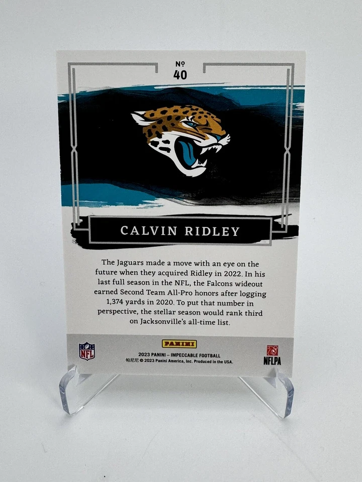2023 Panini Impeccable /75 Calvin Ridley #40; Jacksonville Jaguars; Jax; - Image 2 of 3