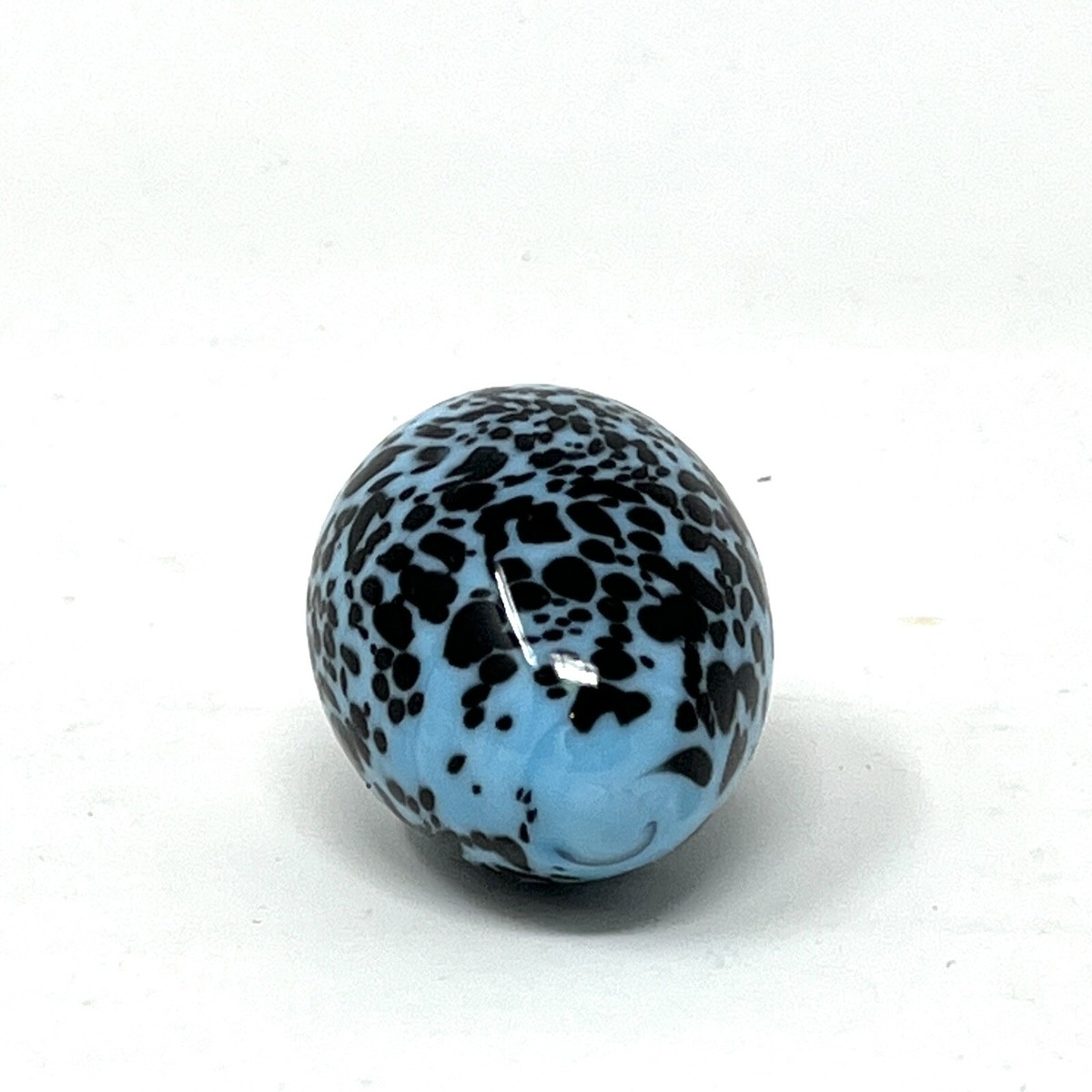 Vintage Robin Egg Glass Metal Nest Handmade Blue Black Silver 79g