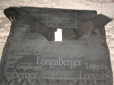 Longaberger RARE Black Logo'd Computer Bag, Messenger Bag MINT FREE SHIPPING!