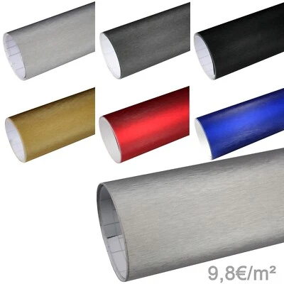 9,8€/m² Alu gebürstet Autofolie 3D Aluminium Brushed Folie Luftkanal Möbelfolie - Bild 1 von 4