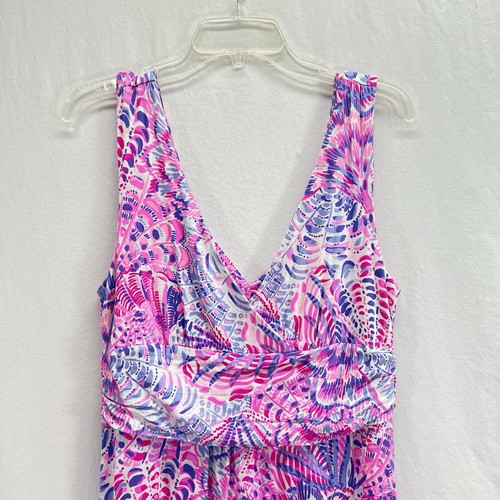 Lilly Pulitzer Sloane Maxikleid V-Ausschnitt Rasberry Sea You Soon Large Neu mit Etikett 198 $ - Bild 2 von 12