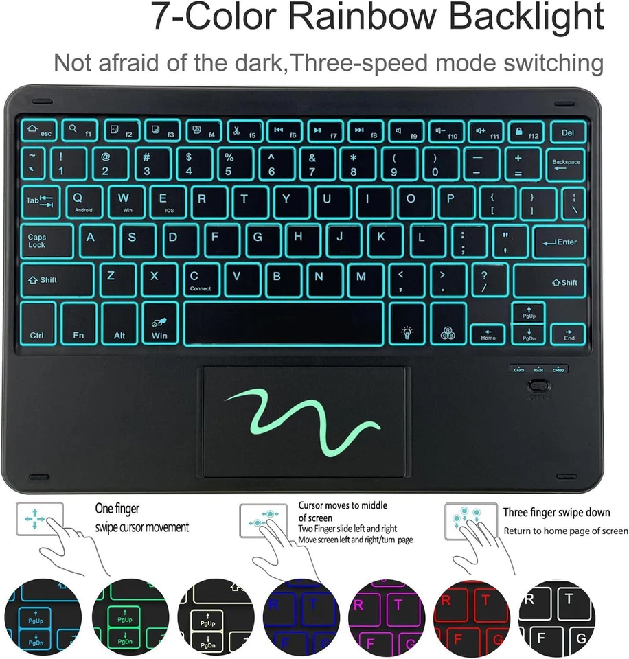 Touchpad Keyboard Case For Samsung Galaxy Tab S10 FE S9 FE 10.9 S9 S8 S7 11 inch - Image 4 of 4