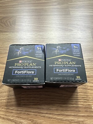 2 X Purina Pro Plan FortiFlora Probiotics for Dogs | 30 Sachets | Exp 4/2025