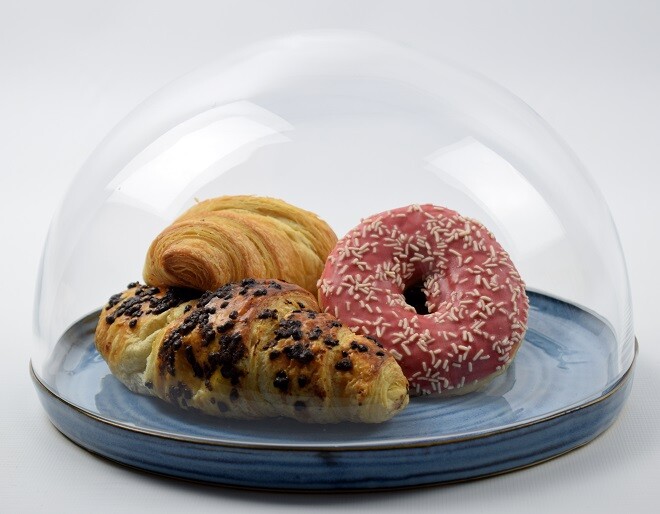Low-Profile Glass Dome Cloche H:14 cm x 25 cm