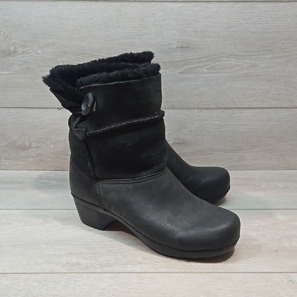 Leather Dansko Boots With Fur Leather Shearling Fur Lined Dansko