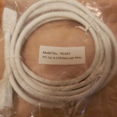 LAN Cable 7FT Cat.5e UTP Patch Cord Model 791453, White