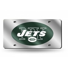 new york jets nfl football team logo silver laser license plate made in usa