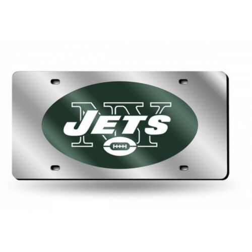 New York Jets NFL Fußballmannschaft Logo silber Laser Nummernschild Made in USA - Bild 1 von 1