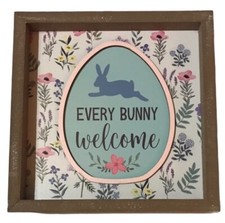 Every Bunny Welcome Easter Plaque Stands or can be made to Hang Rustic Decor
