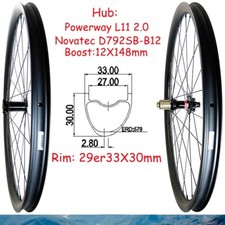 29er MTB XC Mountain Bike Carbon Wheelset Asymmetric Bicycle Wheel 33x30mm XD MS