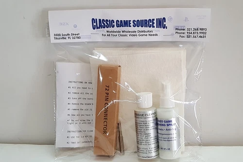 NEW NES NINTENDO 72 PIN REPAIR CONNECTOR & PRO CLEANING KIT WITH KEY