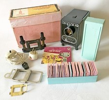Soviet Vintage Slide Projektor Ekran USSR Filmstrip Filmoskop Diaproetor