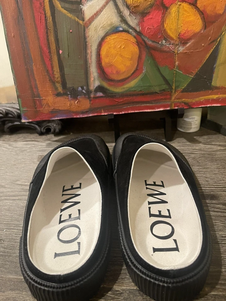 Zapatos sin cordones Loewe para mujer Paulas Ibiza Terra Vulca de gamuza negros talla 36EU 5,5/6 Foto 4 de 4
