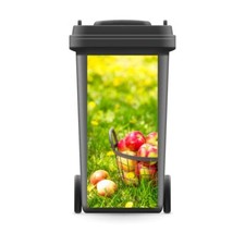 Mülltonnenaufkleber Mülltonne Mülleimer Abfalltonne Apfel Äpfel Obst Wiese