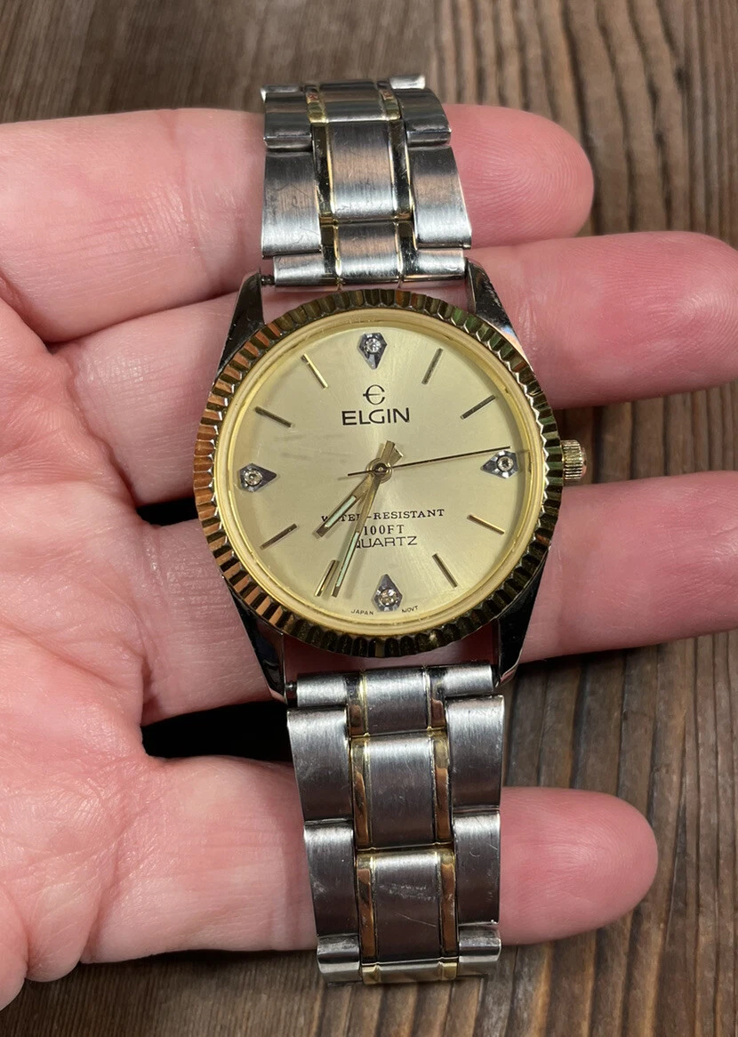 Elgin water resistant 100ft quartz best sale watch