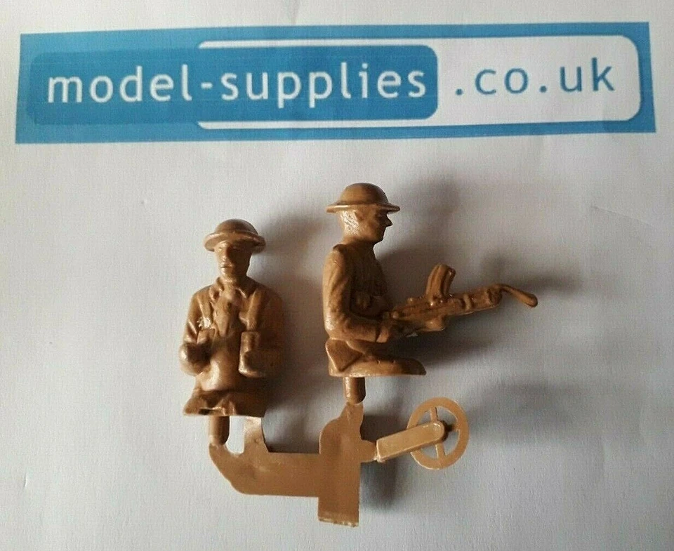 Dinky 622 Bren Gun repro plastic driver, Gunner & steering wheel 3pc set (UNP)