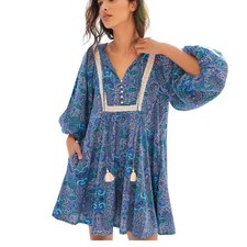 Anthropologie Lissa Playsuit Paisley Romper Balloon Sleeve Medium