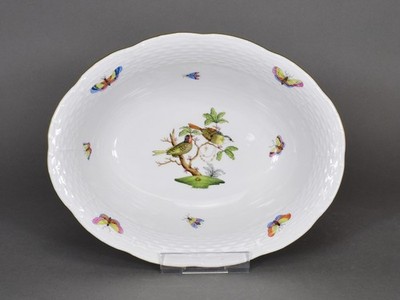 Herend Rothschild ovale Schale Vogel bird Insekt Porzellan porcelain bowl dish