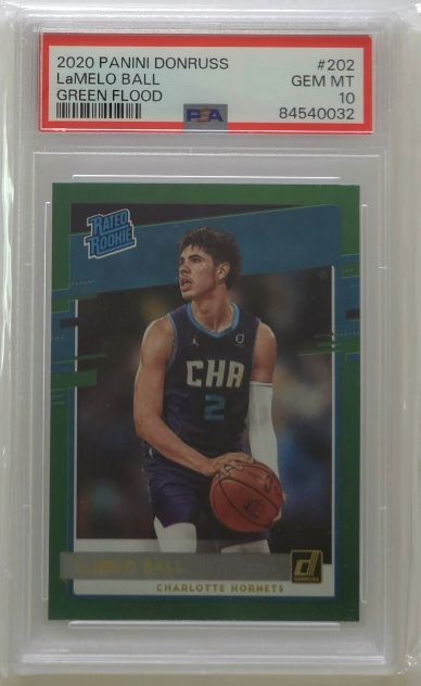 2020 Panini Donruss LaMelo Ball Green Flood #202 PSA 10