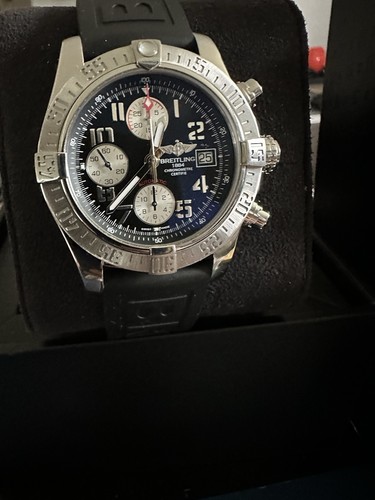 Breitling Avenger II Auto Chronograph 43mm Black Dial Date 300m w/Box original b