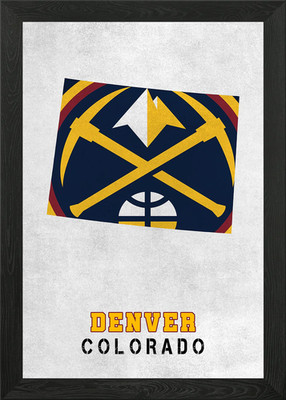 Denver Colorado State Karte gerahmtes Wandbild Poster Leinwanddruck Bild