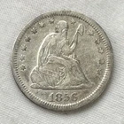 1856-P Seated Liberty Quarter 1/4 Dollar 25c 90% Silver Philadelphia US Coin