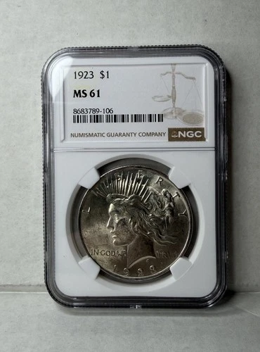 1923 Philadelphia Peace Silver Dollar $1 MS 61