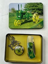 John Deere Tractor 40 Series Pocket Watch & Pocket Knife Exclusive Edition Lot