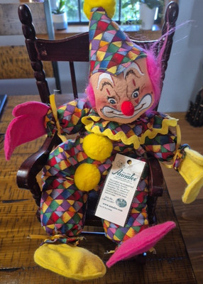 Vintage Annalee 12'' Clown Designed & Crafted in the U.S.A. Whimsical Charm Doll