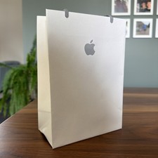 Apple Store Logo Paper Empty Shopping Gift Bag Size: 6"W x 8 3/4"H x 3"D