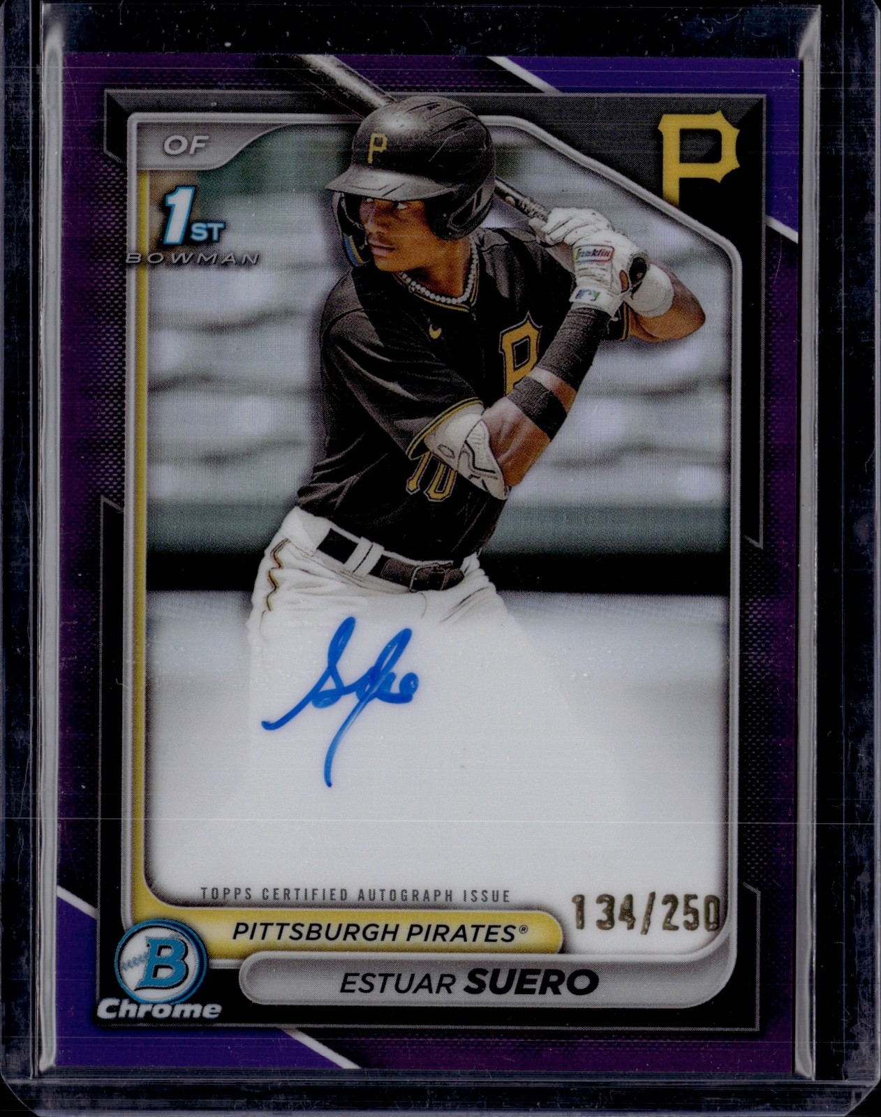 2024 Bowman Chrome Estuar Suero 1st Bowman Purple Refractor Auto 134/250