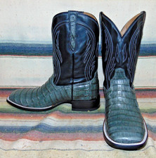 Mens Rujo The Rosco Gray Caiman / Leather Cowboy Boots 10 EE New with Box