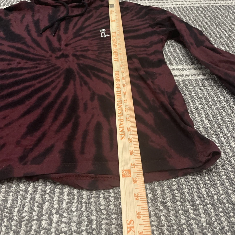 Eighty Eight Men’s Hooded Tshirt Sz XL Skeleton Money Bands Tie Dye Maroon Black - Image 4 of 4