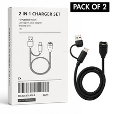Charging Cable Compatible with Garmin Instinct 2X 2 Pack USB-C USB-A 4 Pin 1m