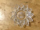 Federal Glass Petal Pattern Pressed Design Clear Berry Bowl Candy Dish Vintage