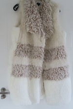 Weste, Longweste, Kunstpelz, Fell, Creme-Beige, Fake, Kuschelig, Gr. 40/42