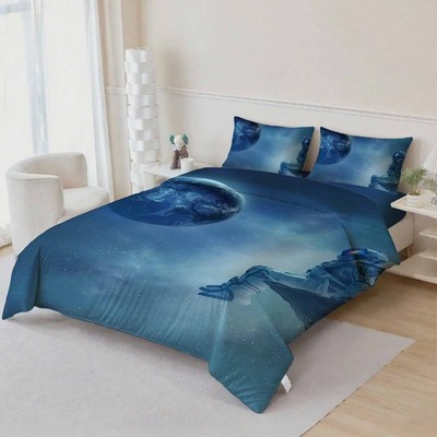 3D Space Planet Astronaut Quilt Cover Set Bedding Sets Pillowcases 41
