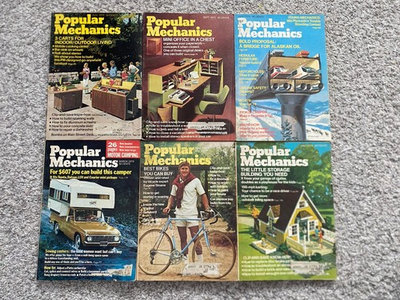 #ad Lot Of 6 Vtg Popular Mechanics Books Magazines 1970s 1973 1974 Mechanics Science $21.60