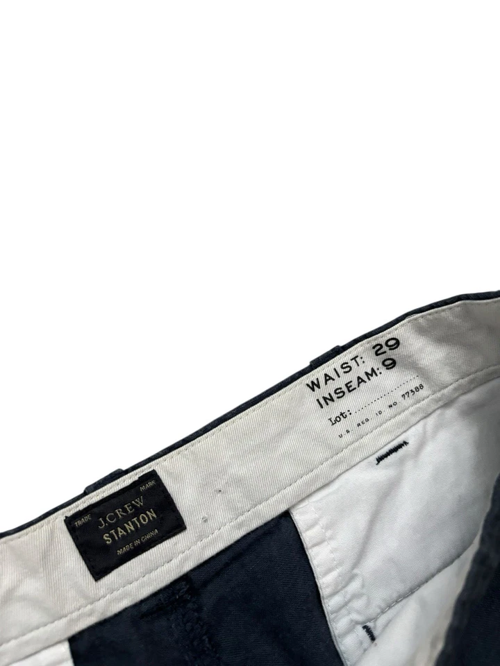 Pantalones Cortos Chinos J.CREW Para Hombre Talla 29 Azul Oscuro Gris Baird McNutt Lino Irlandés Foto 3 de 4