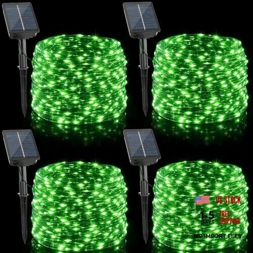 4 Pack Solar Fairy Lights Outdoor, 131ft 400 Led Solar String Lights Green