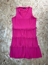 Tommy Hilfiger Dress Womens 8 Pink Sleeveless V-Neck Tiered Ruffle Mini