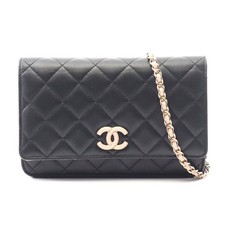Chanel Lambskin Matelasse Shoulder Bag Women Black One Size 679166