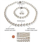 16" Inch Set Choker ROUND 11-12mm White Large Pearl Necklace Earring Bracelet  — photo 4