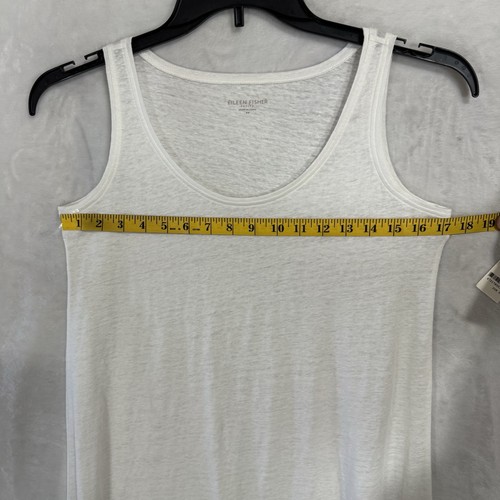 NEW EILEEN FISHER 100% Linen Jersey Tunic Tank Size PP White Dress Minimalist - Picture 10 of 14