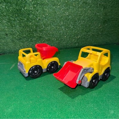Fisher-Price Little People construction toy dump truck and a front loader