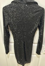 Fashion Nova Black Sequin Long Sleeve Dress