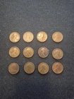 12 Nice Higher Quality 1909 Lincoln Wheat Pennies.  Lots Of Wheat Lines!