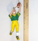 Vintage FOOTBALL Player CHRISTMAS Ornament Green Bay Packers Uniform Green Gold — photo 5