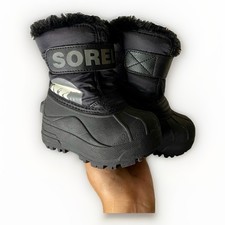 Sorel Outdoor Snow Commander Boots Sz 6 Children s Unisex Black Winter
