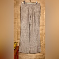 Banana Republic Light Gray 100 Linen Cotton Straight Leg Trousers size 2